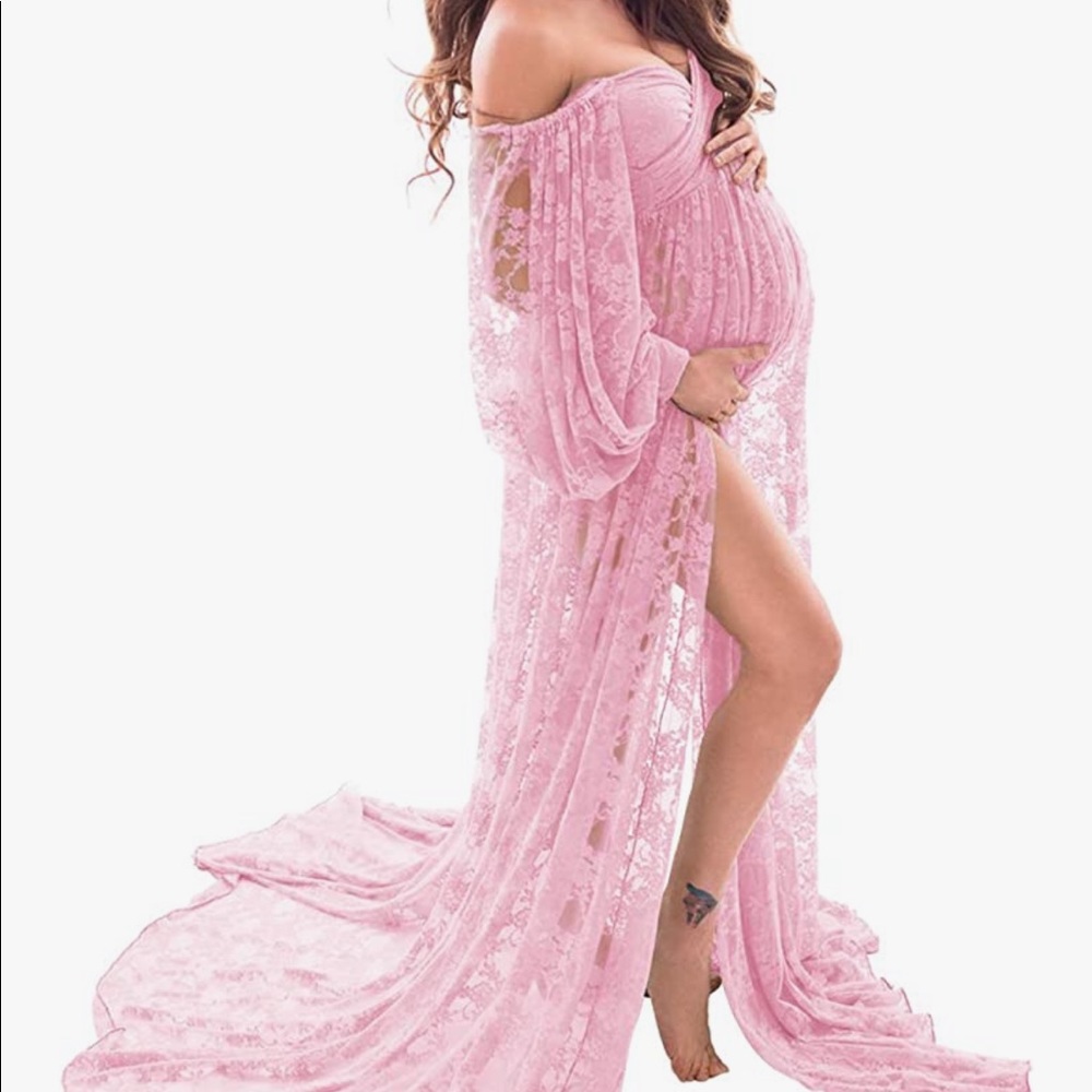 Pink maternity robe